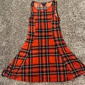 Plaid dress lightweight and good for layering or by itself